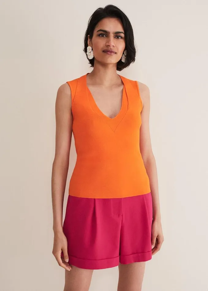 Phase Eight Scarlett Knitted Top Orange Women Knitwear
