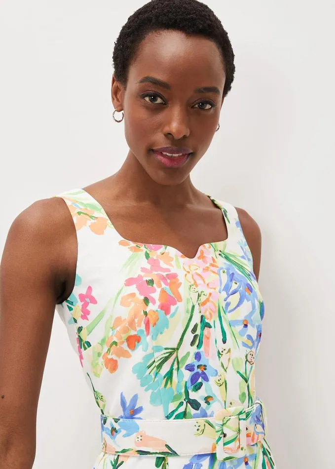 Phase Eight Serina Floral Midi Dress Ivory Multi Women Dresses