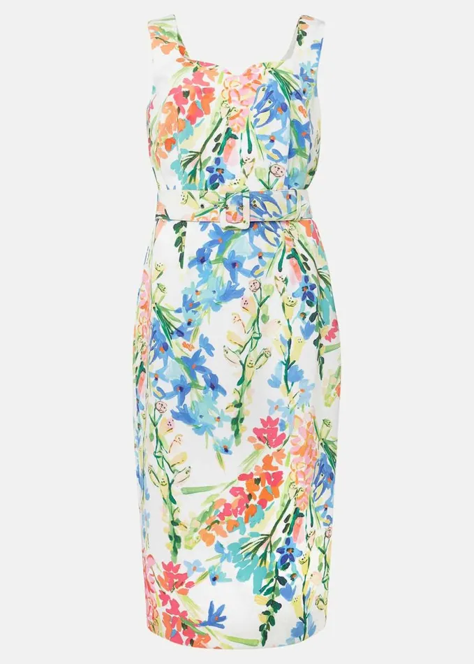 Phase Eight Serina Floral Midi Dress Ivory Multi Women Dresses