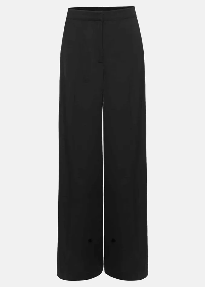 Phase Eight Shellina Black Satin Wide Leg Trousers Black Women Trousers