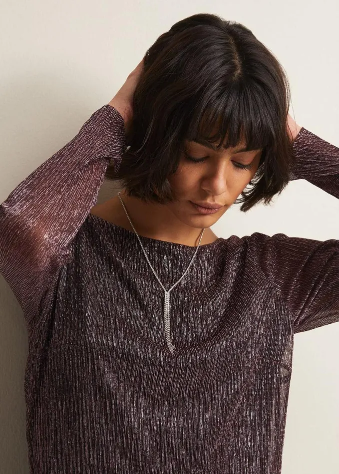 Phase Eight Short Sparkly Lariat Necklace Silver Women Jewellery