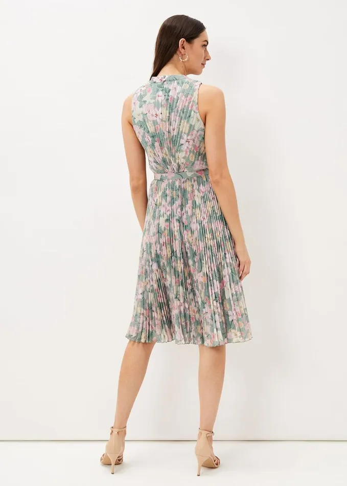 Phase Eight Simara Floral Pleated Dress Sagemulti Women Dresses