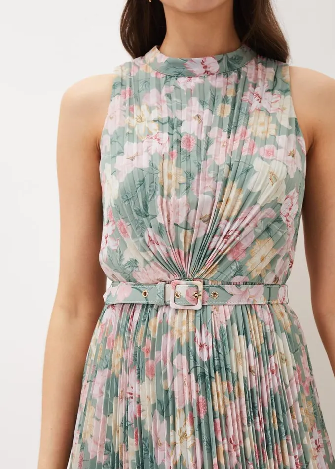 Phase Eight Simara Floral Pleated Dress Sagemulti Women Dresses