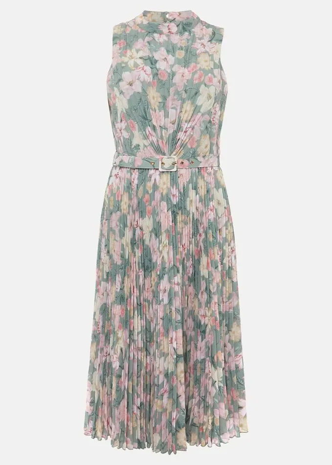 Phase Eight Simara Floral Pleated Dress Sagemulti Women Dresses