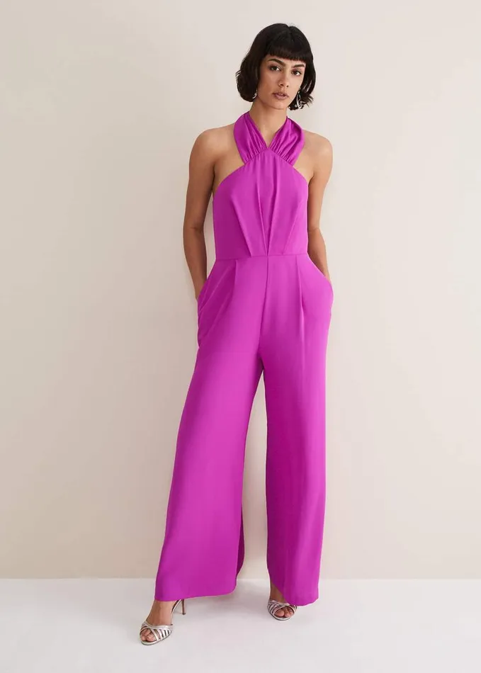 Phase Eight Simone Wide Leg Jumpsuit Fuschia Women Dresses