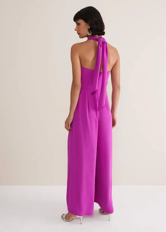 Phase Eight Simone Wide Leg Jumpsuit Fuschia Women Dresses