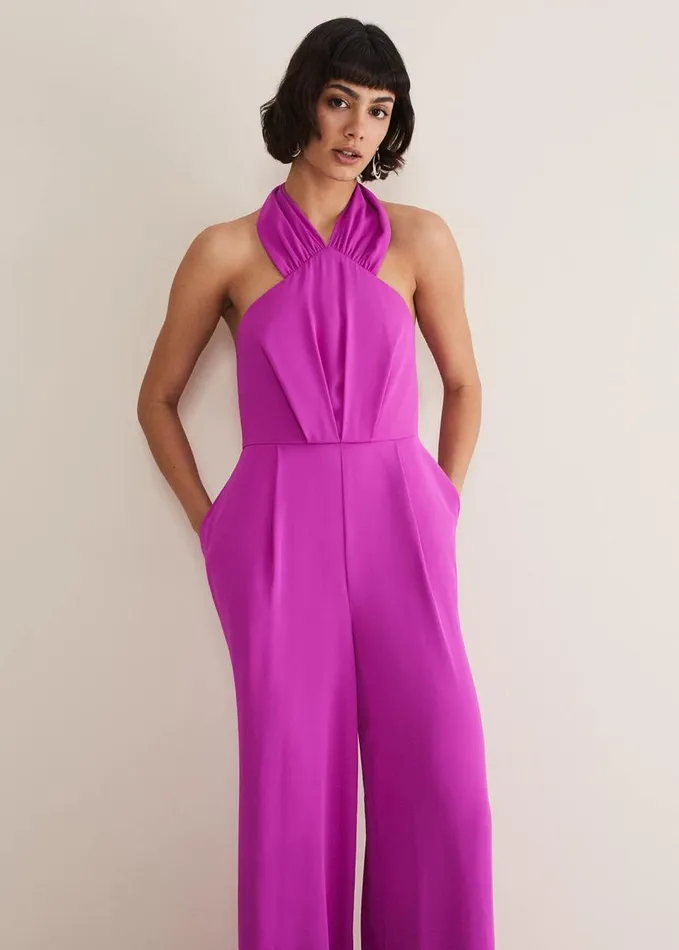 Phase Eight Simone Wide Leg Jumpsuit Fuschia Women Dresses