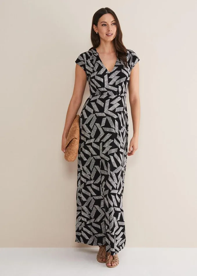 Phase Eight Siobhan Abstract Maxi Dress Blackwhite Women Dresses