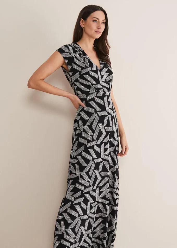 Phase Eight Siobhan Abstract Maxi Dress Blackwhite Women Dresses