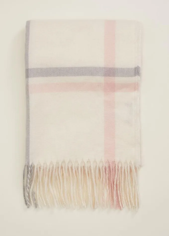 Phase Eight Sollie Check Scarf Ivory Women Scarves