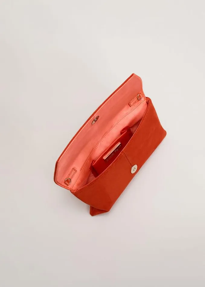 Phase Eight Square Suede Clutch Red Women Bags and Clutches