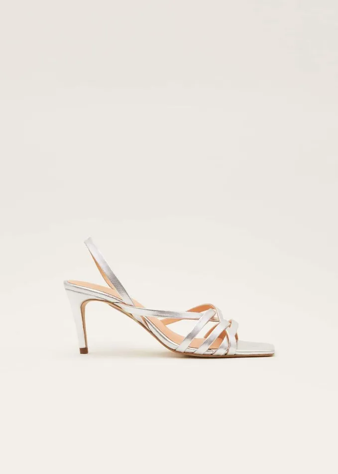 Phase Eight Strappy Sling Back Sandals Silver Women Occasion Shoes