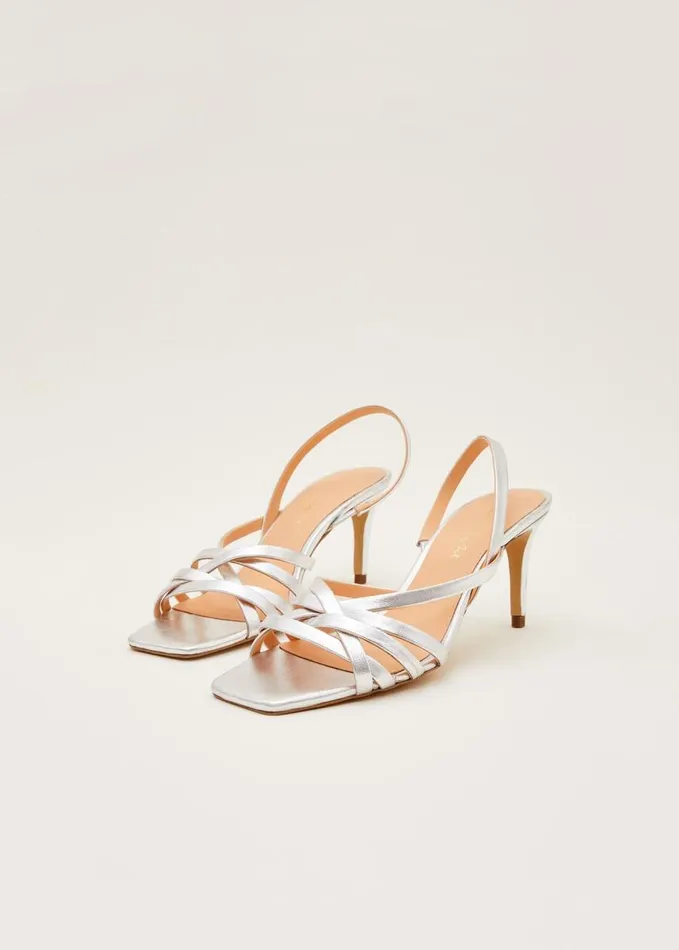 Phase Eight Strappy Sling Back Sandals Silver Women Occasion Shoes