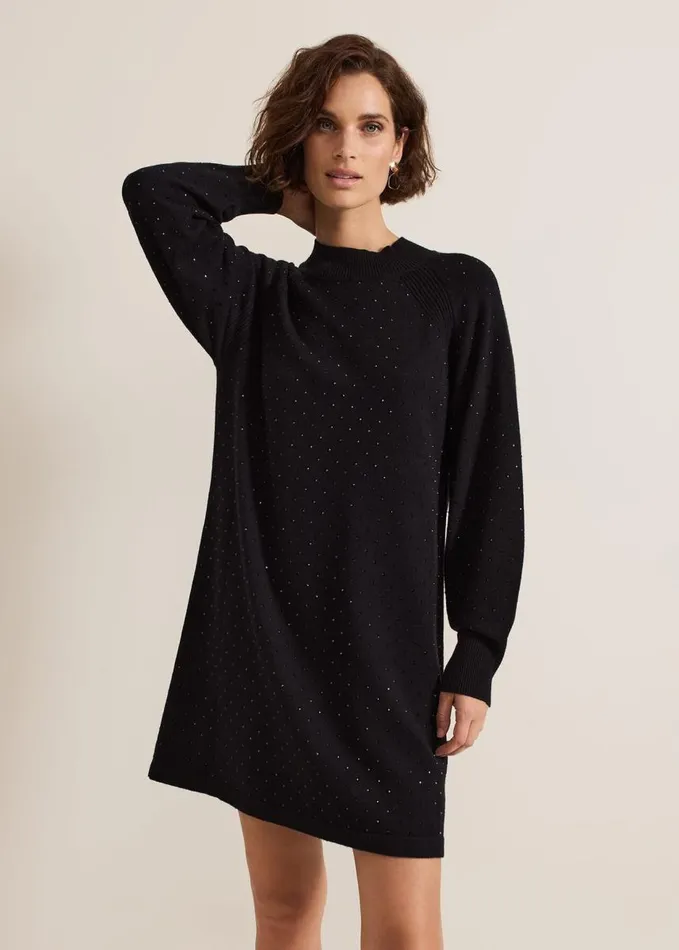 Phase Eight Tala Black Short Hotfix Dress Black Women Dresses