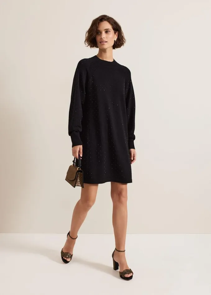 Phase Eight Tala Black Short Hotfix Dress Black Women Dresses