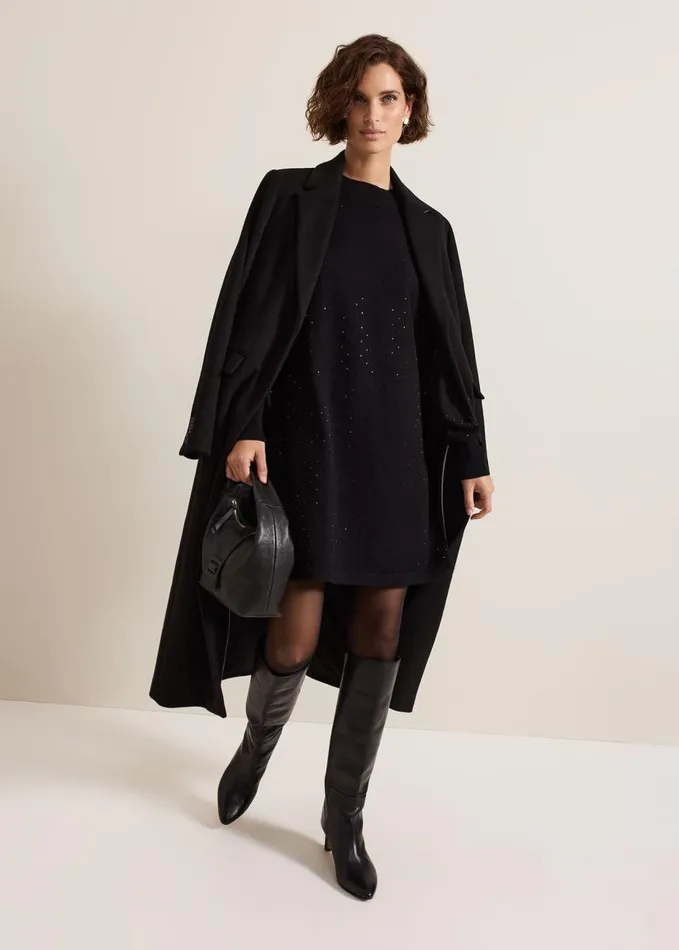 Phase Eight Tala Black Short Hotfix Dress Black Women Dresses