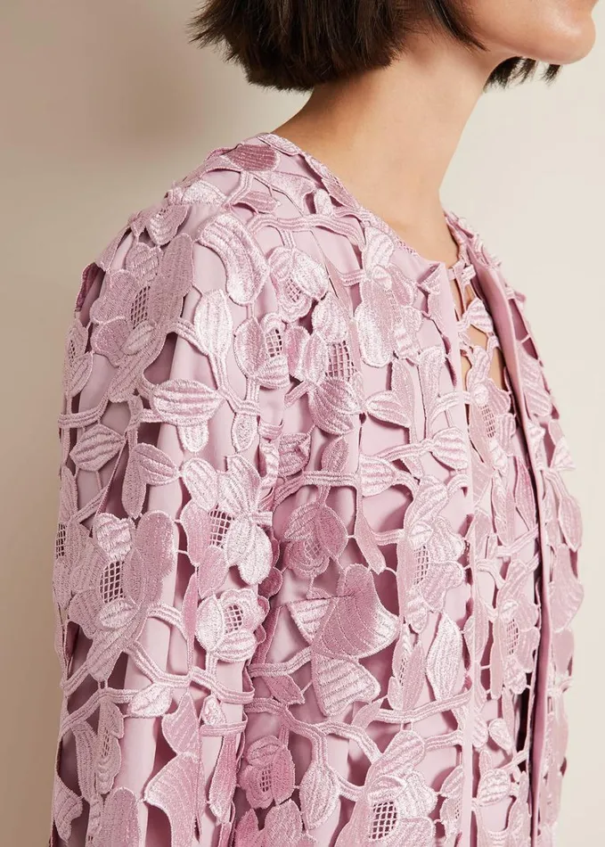 Phase Eight Tallula Lace Coat Pink Women Jackets