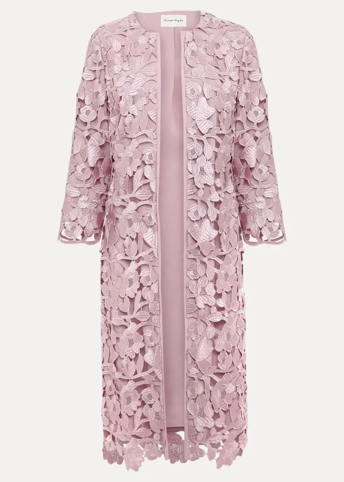 Phase Eight Tallula Lace Coat Pink Women Jackets