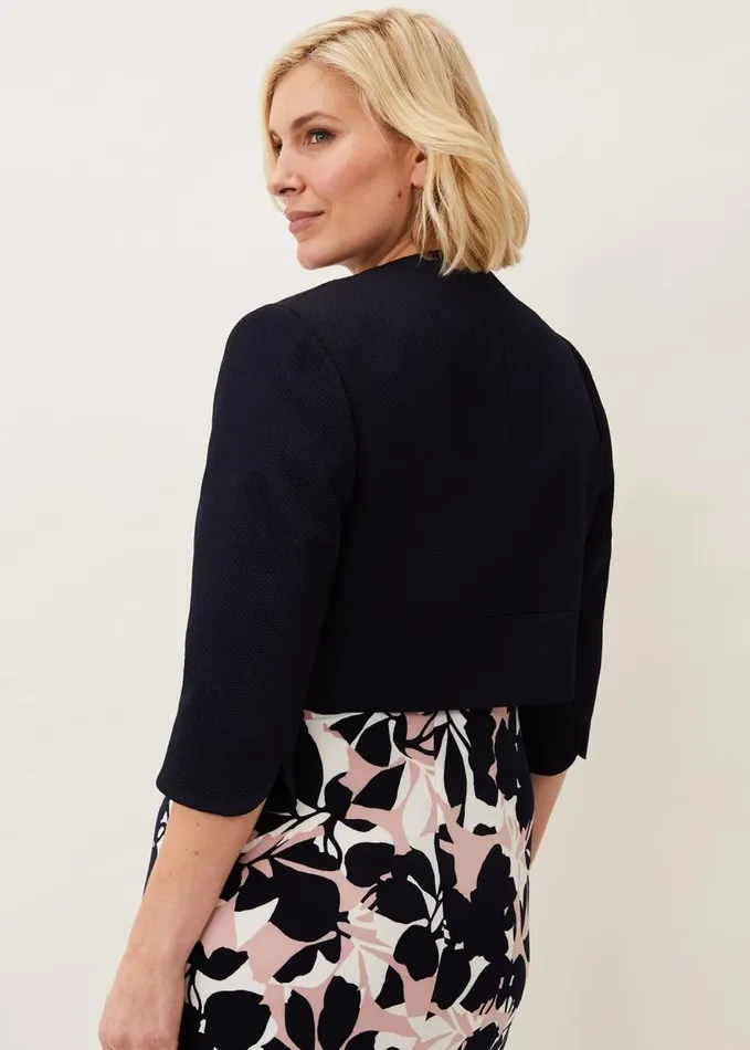 Phase Eight Tara Textured Jacket Navy Women Jackets