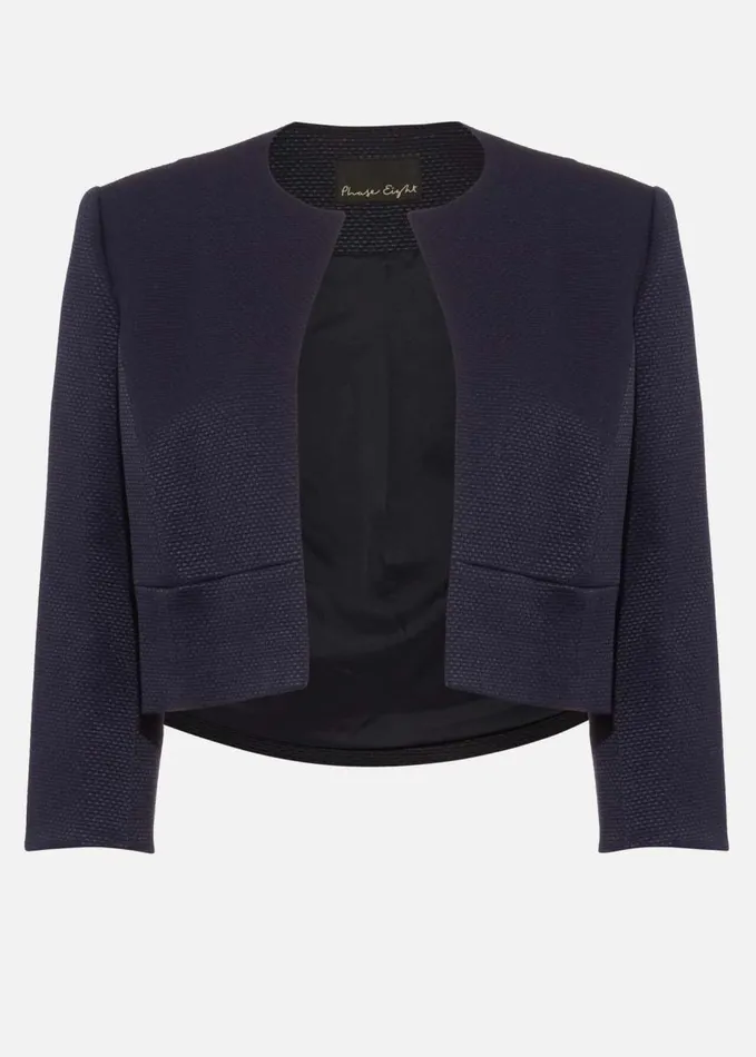 Phase Eight Tara Textured Jacket Navy Women Jackets