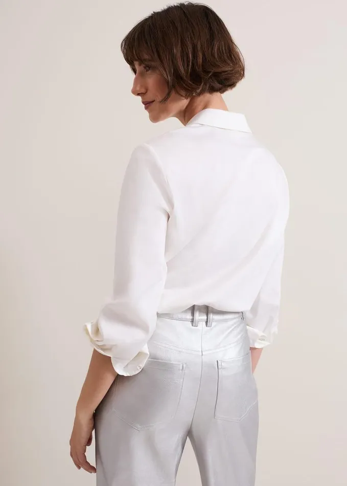 Phase Eight Tiana Tuxedo Shirt Ivory Women Shirts and Blouses