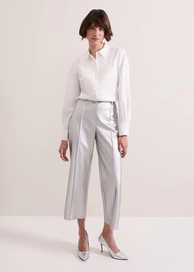 Phase Eight Tiana Tuxedo Shirt Ivory Women Shirts and Blouses