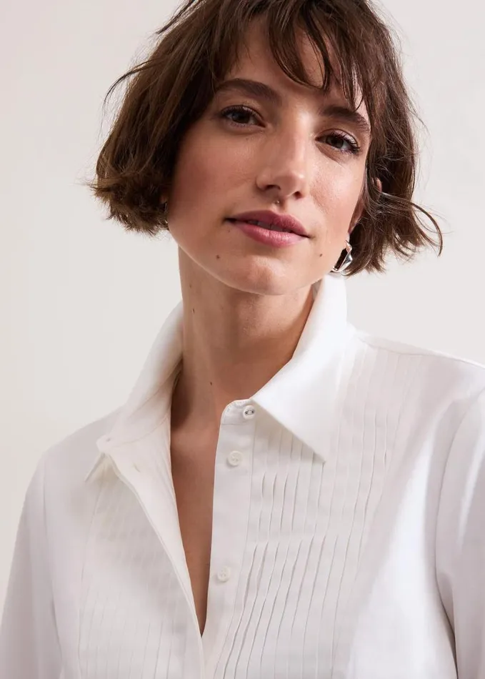 Phase Eight Tiana Tuxedo Shirt Ivory Women Shirts and Blouses