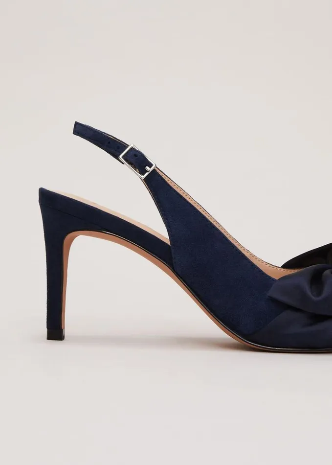 Phase Eight Twist Front Slingback Shoes Navy Women Occasion Shoes