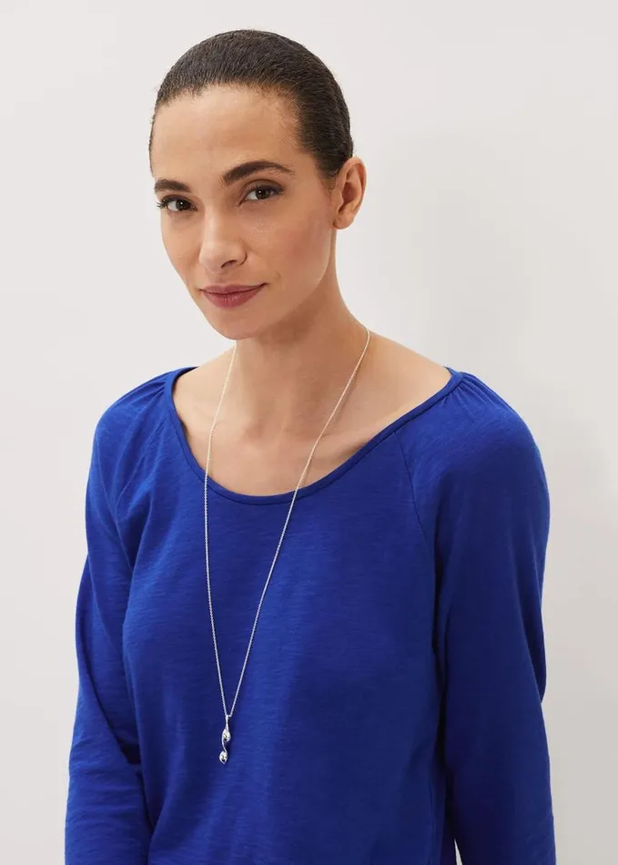 Phase Eight Twist Pendant Long Necklace Silver Women Jewellery