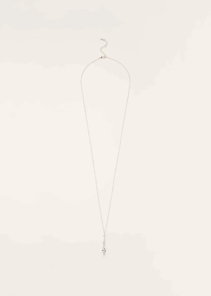 Phase Eight Twist Pendant Long Necklace Silver Women Jewellery