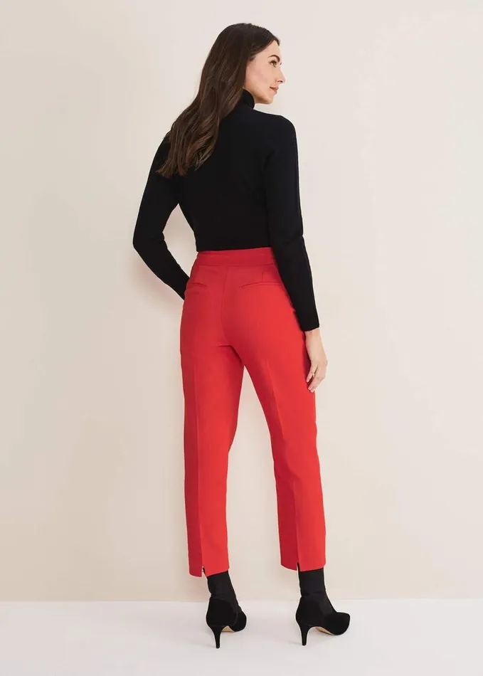 Phase Eight Ulrica Straight Leg Trousers Red Women Trousers