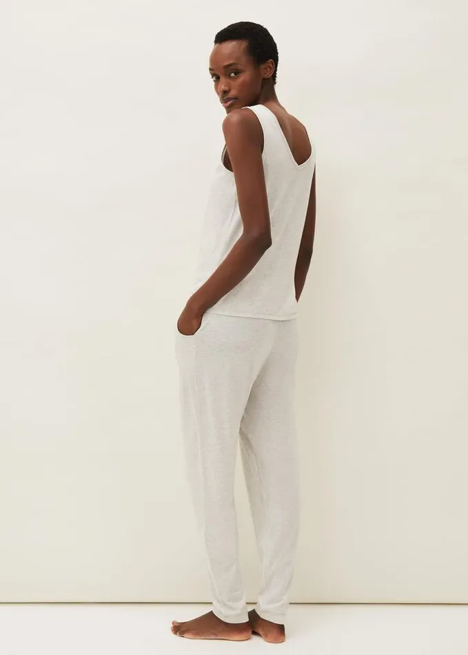 Phase Eight Vest Top And Trouser Pyjama Set Grey Marl Women Shirts and Blouses