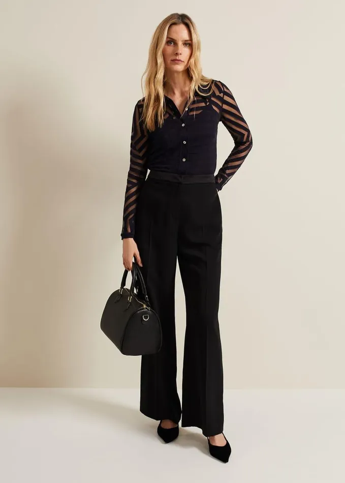 Phase Eight Vida Burnout Top Navy Women Tops and TShirts