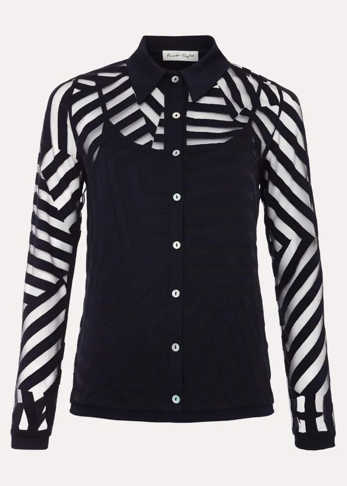 Phase Eight Vida Burnout Top Navy Women Tops and TShirts