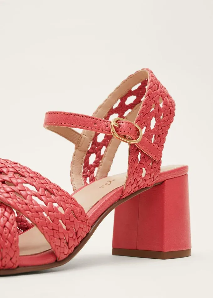 Phase Eight Weave Heeled Sandal Coral Women Heels