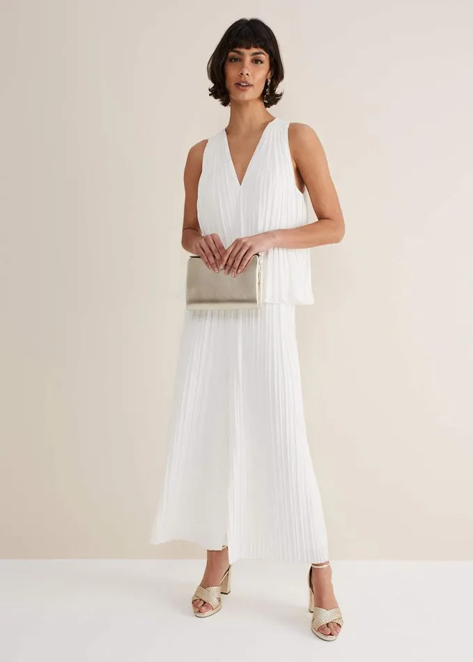 Phase Eight Winona Pleated Trousers Ivory Women Trousers