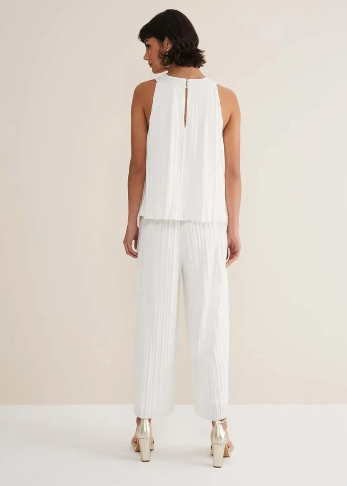 Phase Eight Winona Pleated Trousers Ivory Women Trousers