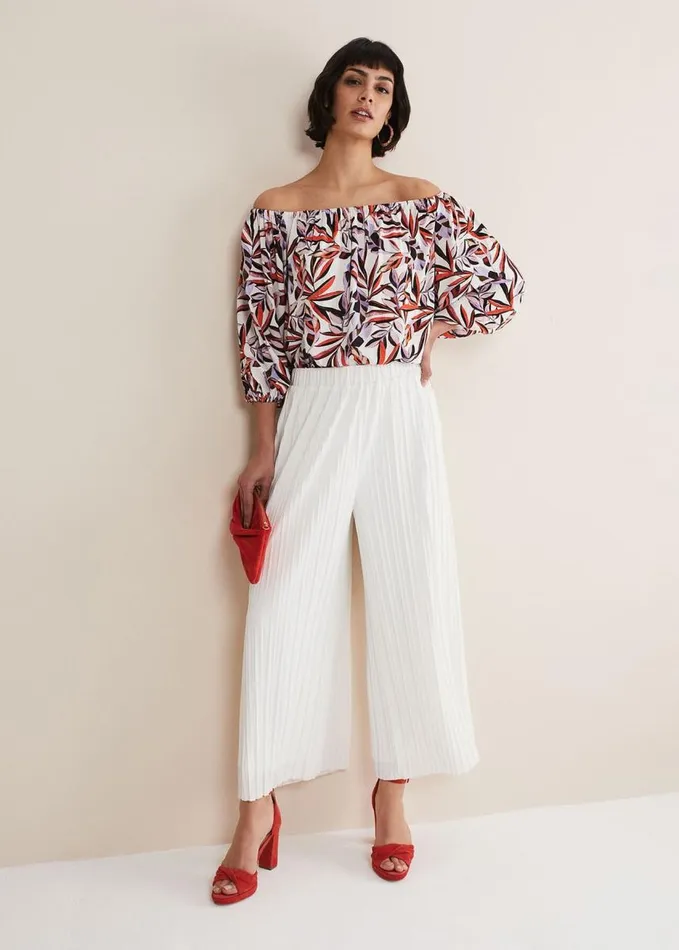 Phase Eight Winona Pleated Trousers Ivory Women Trousers