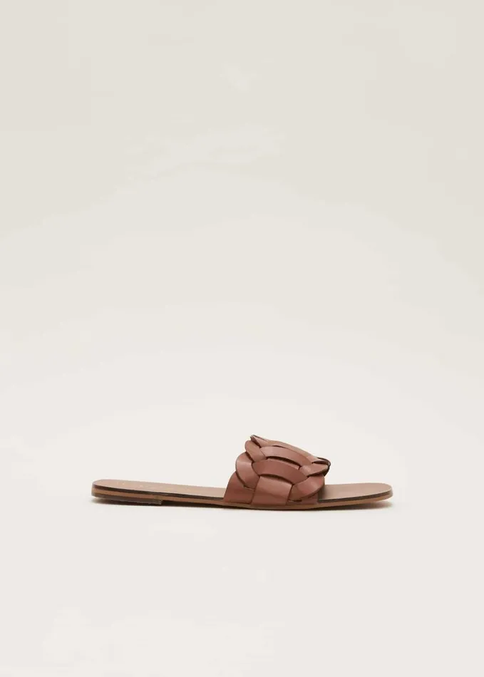 Phase Eight Woven Flat Sandal Tan Women Flats