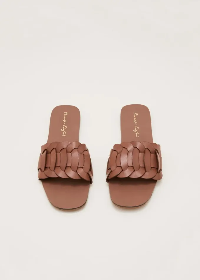 Phase Eight Woven Flat Sandal Tan Women Flats