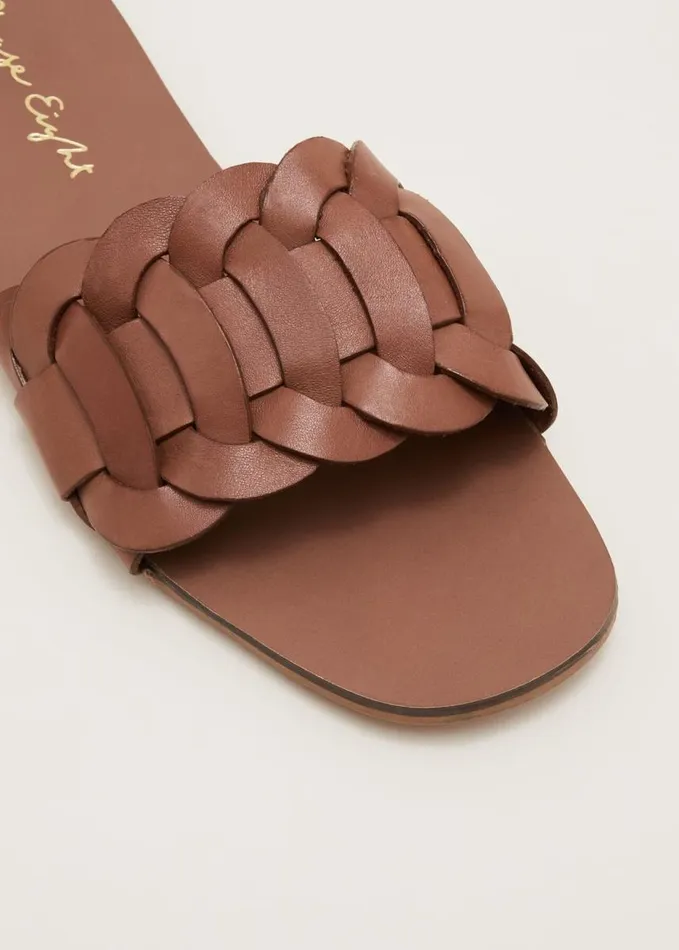 Phase Eight Woven Flat Sandal Tan Women Flats