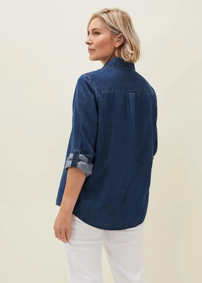 Phase Eight Zen Denim Over Shirt Indigo Women Shirts and Blouses
