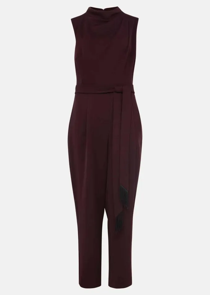 Phase Eight Zinnia Cowl Neck Jumpsuit Wine Women Dresses
