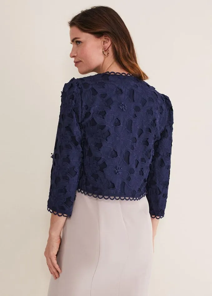 Phase Eight Zita Lace Jacket Navy Women Jackets
