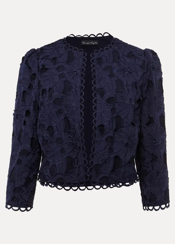 Phase Eight Zita Lace Jacket Navy Women Jackets