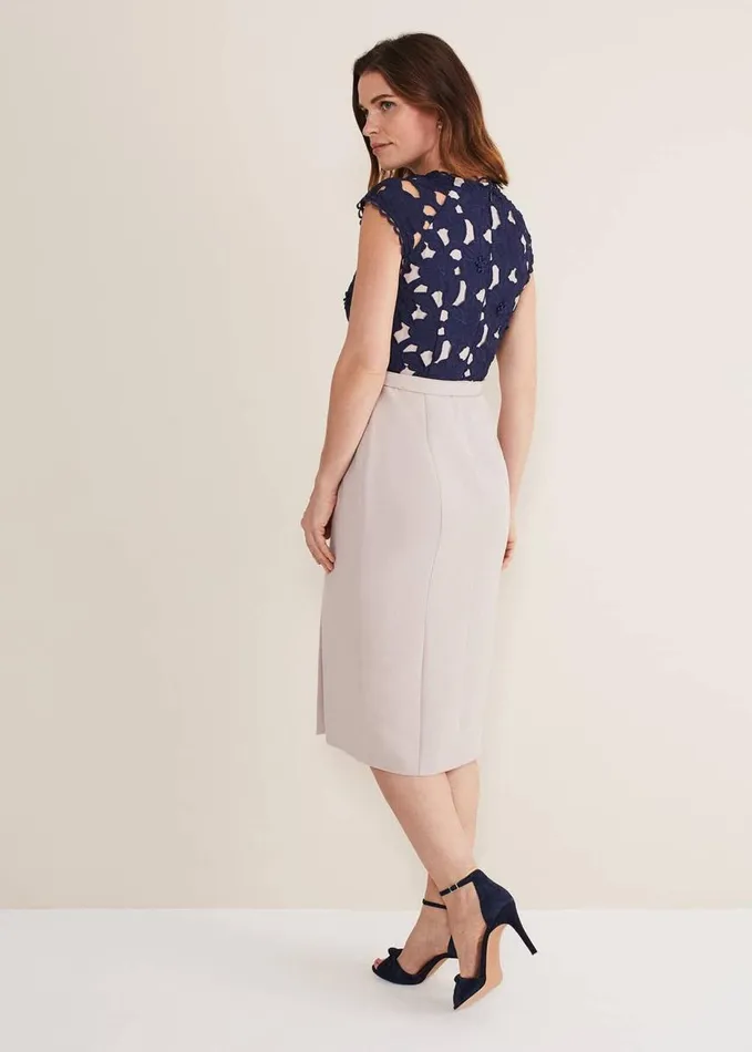 Phase Eight Zita Lace Sleeveless Dress Lattenavy Women Dresses
