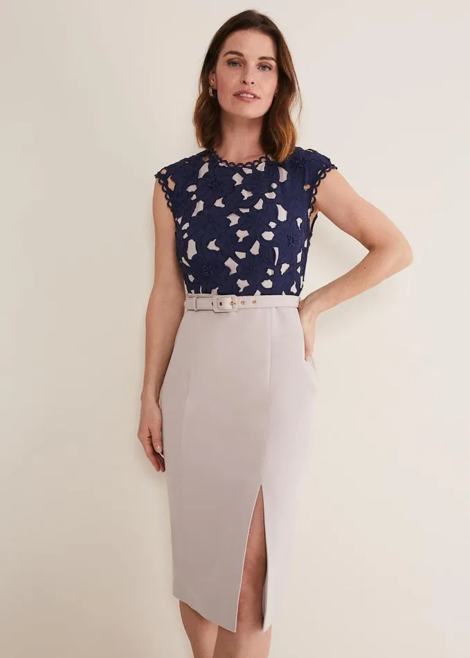 Phase Eight Zita Lace Sleeveless Dress Lattenavy Women Dresses