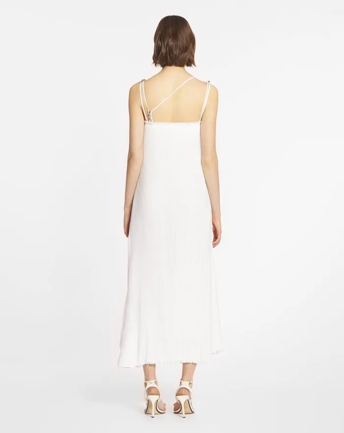 Pleated Dress With Straps Off White Women Lanvin Dresses