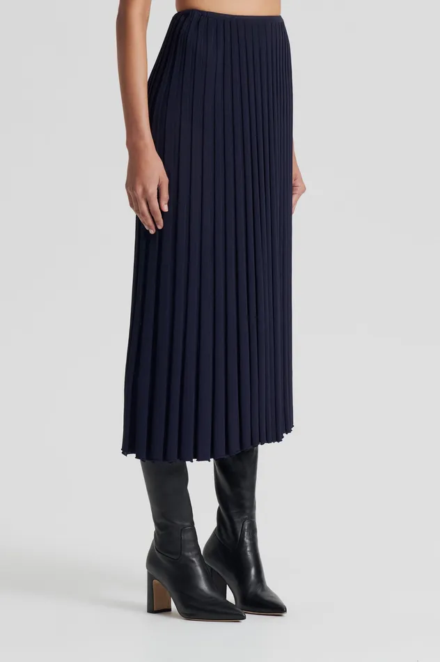 PLEATED RIB SKIRT 16 NAVY Skirts Scanlan Theodore Women