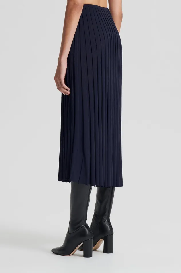 PLEATED RIB SKIRT 16 NAVY Skirts Scanlan Theodore Women